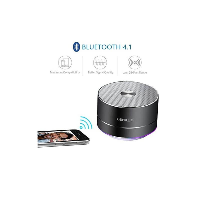 Portable Wireless Bluetooth Speaker with BuiltinMicHandsfree CallAUX LineTF CardHD Sound and Bass for iPhone Ipad Android Smartphone and More