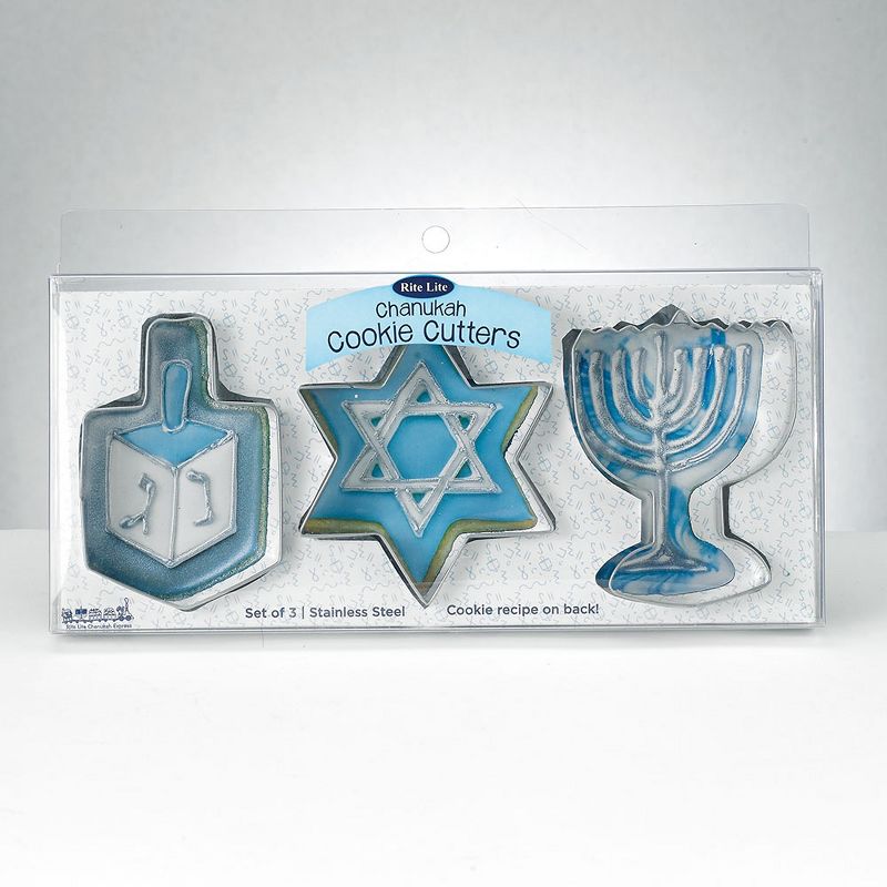 Rite Lite 3ct Hanukkah Themed Cookie Cutters 8" - Silver
