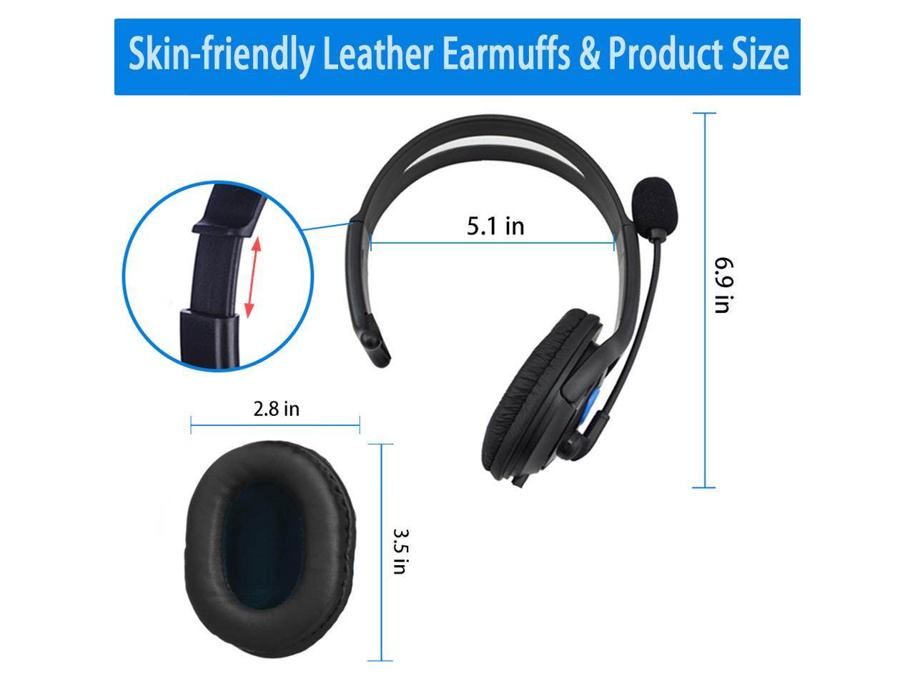 Ackmioxy PS4 Unilateral Headset 3.5mm Wired Traffic Chat Online Gaming One Ear Headphone with Microphone for Playstation 4, PS4 Pro, PS4 Slim, Nintendo Switch, Laptop, Xbox One S X(Extra Adapter Neede