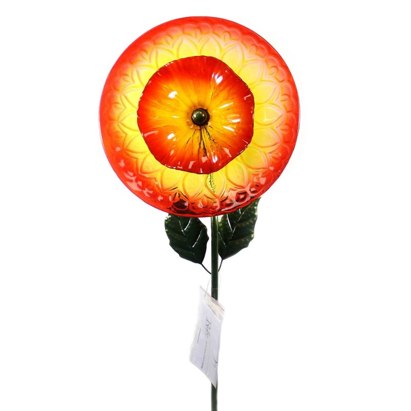 Home & Garden 31.0" English Rose Stake Red Garden Accent Regal Art & Gift  -  Decorative Garden Stakes