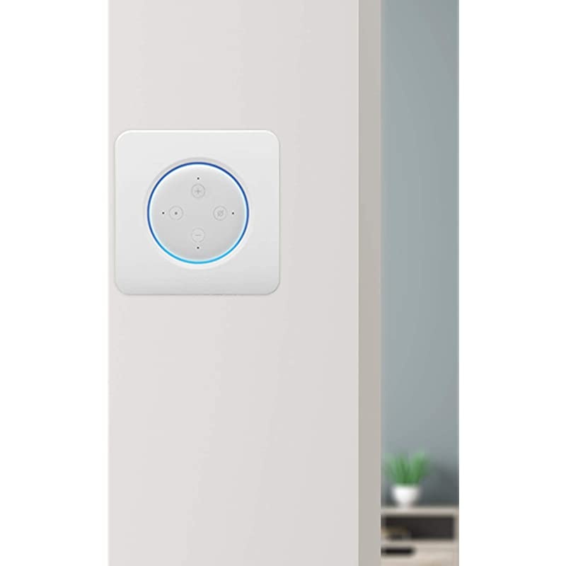 In Wall Amplifier for Alexa Dot (3rd Gen) 40W x 2 Channel, Slim Flush Mount, Local Source input & Subwoofer Output Nero VOX