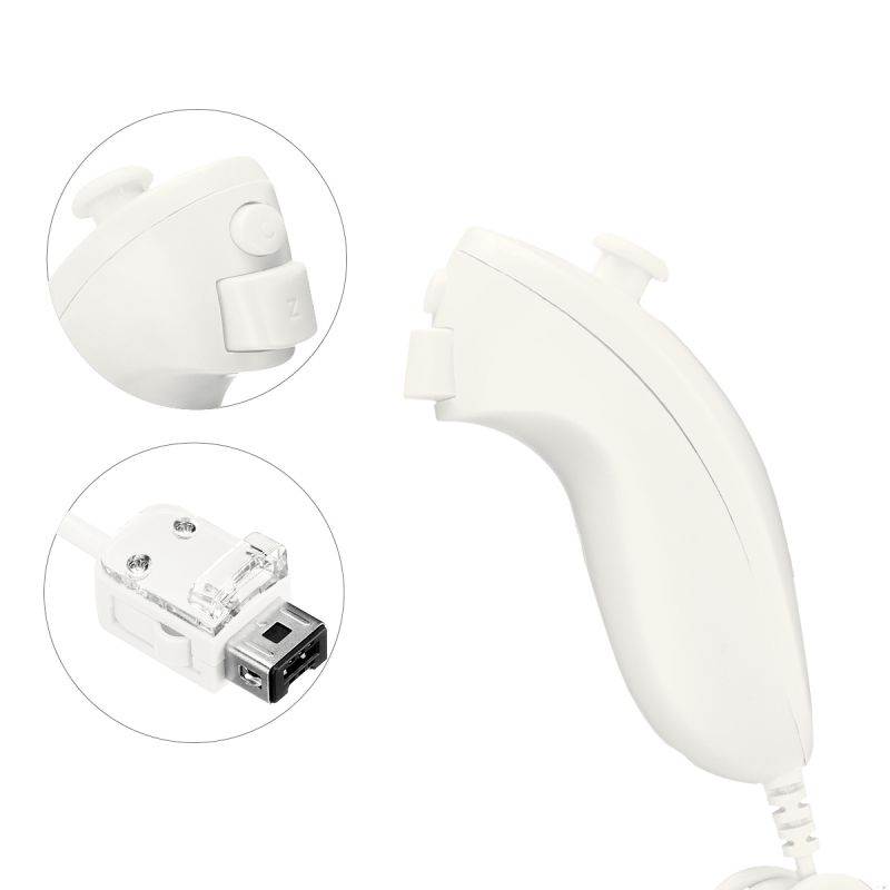 FirstPower Wii Nunchuck Controller,Nunchuck Joystick Gamepad Controller for Wii/Wii U Console (White)