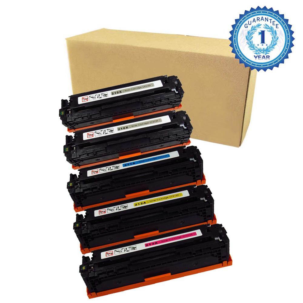5PK CF210X CF211A CF212A CF213A 2x Black 1x Cyan 1x Yellow 1x Magenta Color Toner Cartridge Set for HP 131A 131X CF210A CF210X HP Color LaserJet Printer Pro 200 M251n M251nw M276n M276nw