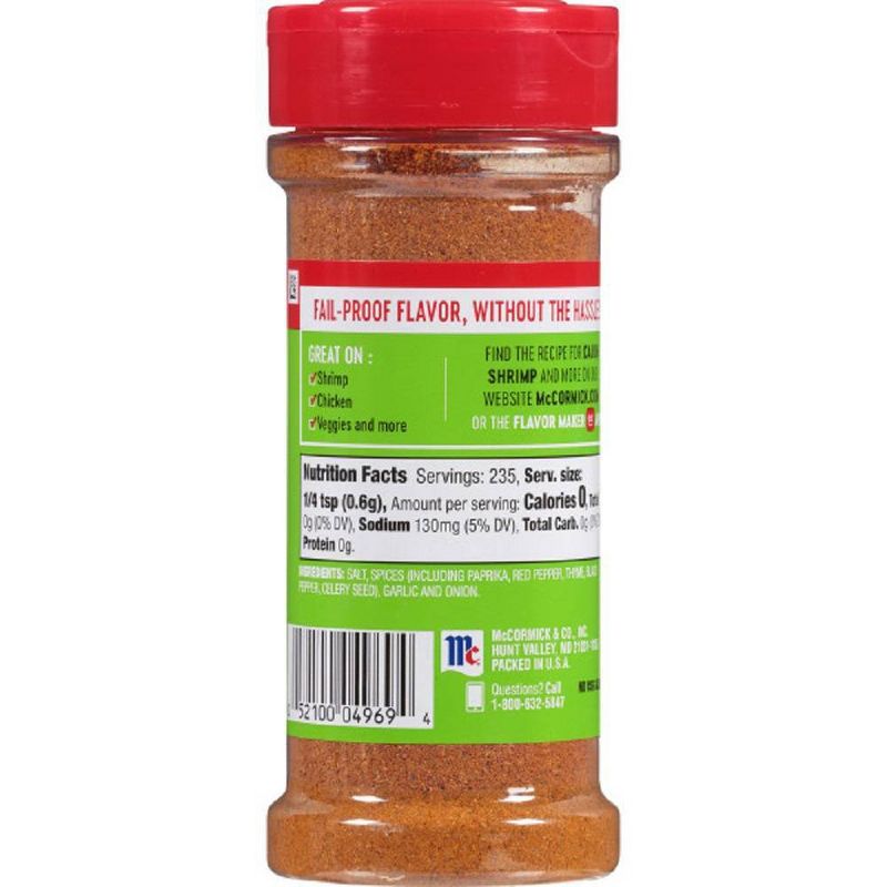 McCormick Perfect Pinch Gluten Free Cajun Seasoning - 5oz