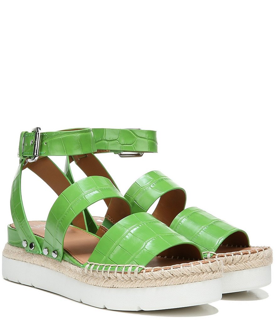 Sarto by Franco Sarto Calvin Croco Print Espadrille Platform Wedge Sandals