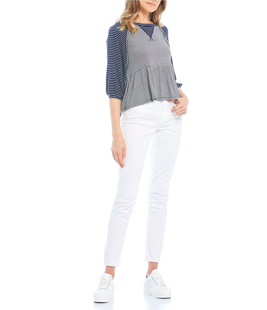 Love & Piece Sleeveless Tie-Die Peplum Hanky Hem Top