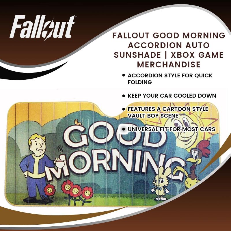 Just Funky Fallout Good Morning Accordion Auto Sunshade | Xbox Game Merchandise