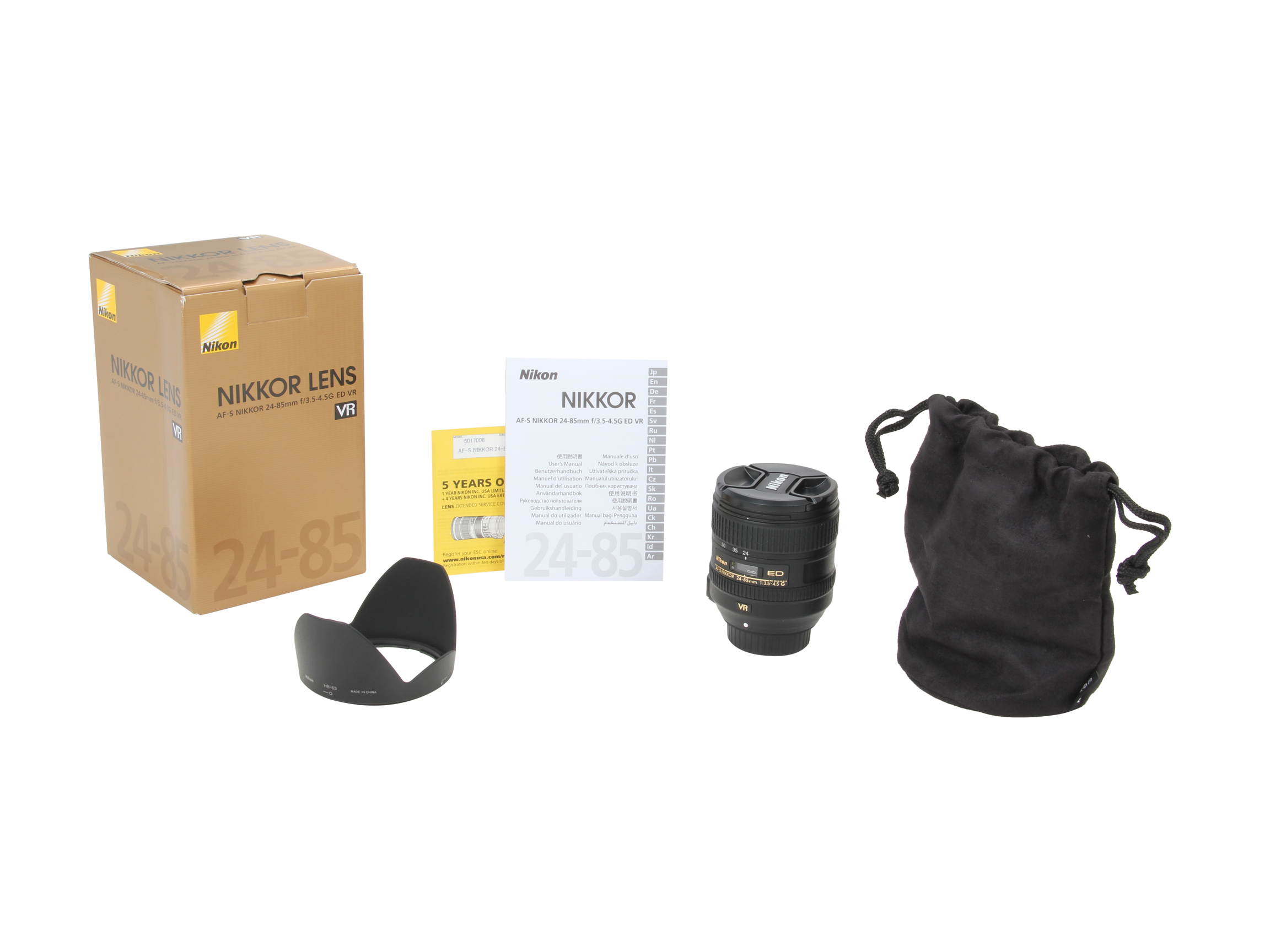 Nikon 2204 SLR Lenses AF-S NIKKOR 24-85mm f/3.5-4.5G ED VR Lens Black