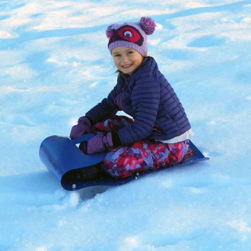 Flexible Flyer Flying Carpet Lightweight Roll-Up Portable Plastic Snow Sled Slider for Kids and Adults Ages 4 and Up, Blue