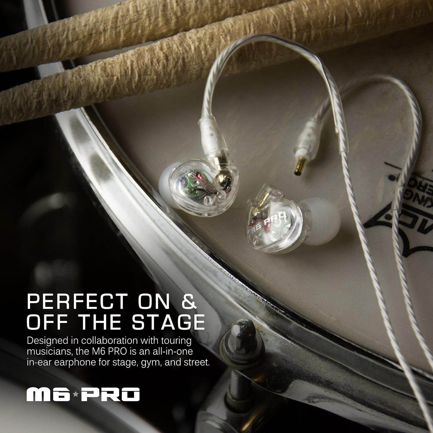 Mee audio M6 PRO Universal-Fit Noise-Isolating Musician&rsquo;s In-Ear Monitors with Detachable Cables