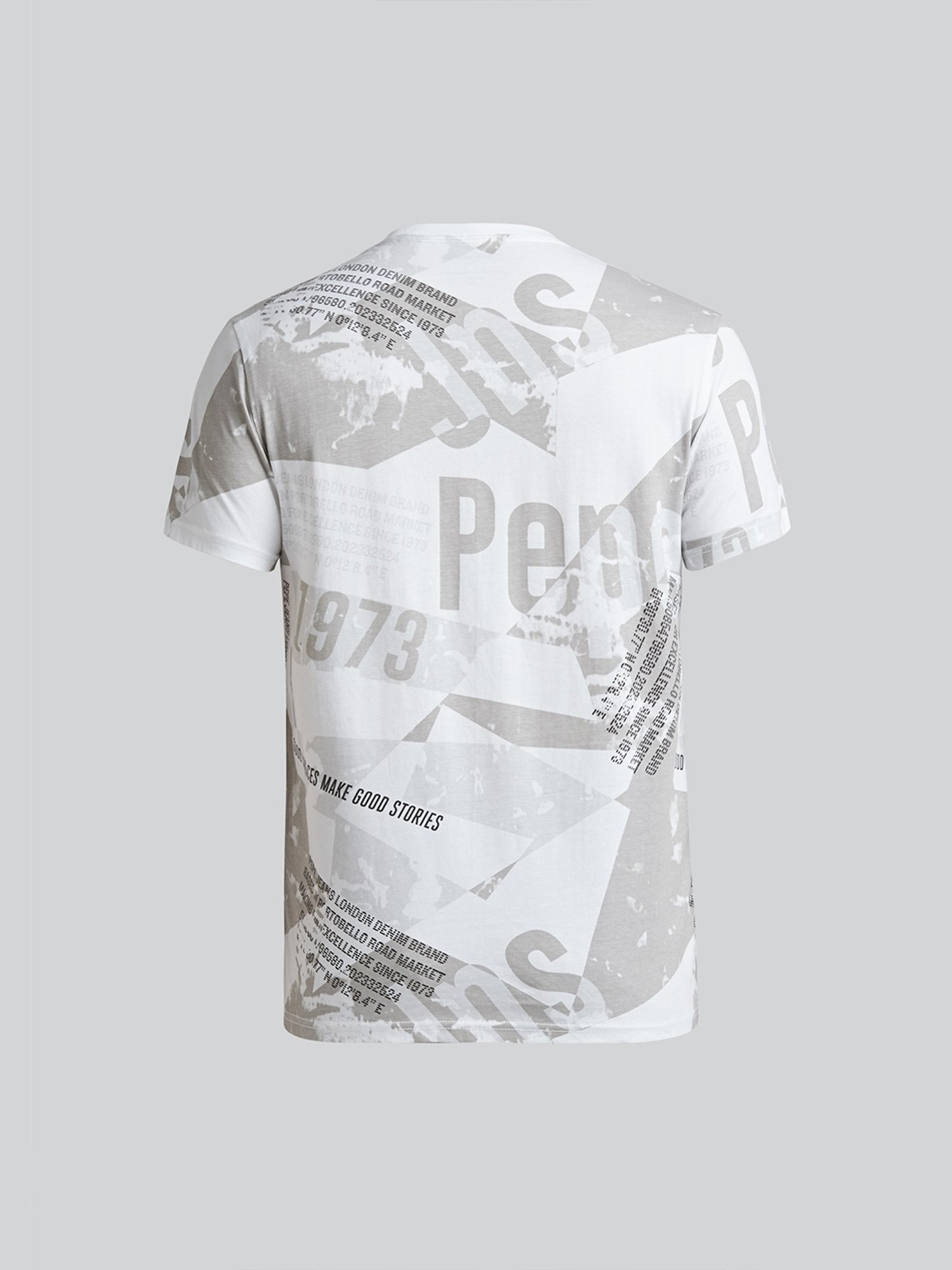 Pepe Jeans Grey Cotton Slim Fit Printed T-Shirt