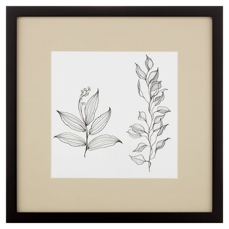 8" x 8" 9pc Gallery Wall Frame Set with Decorative Art Prints and Hanging Template Natural - Gallery Solutions