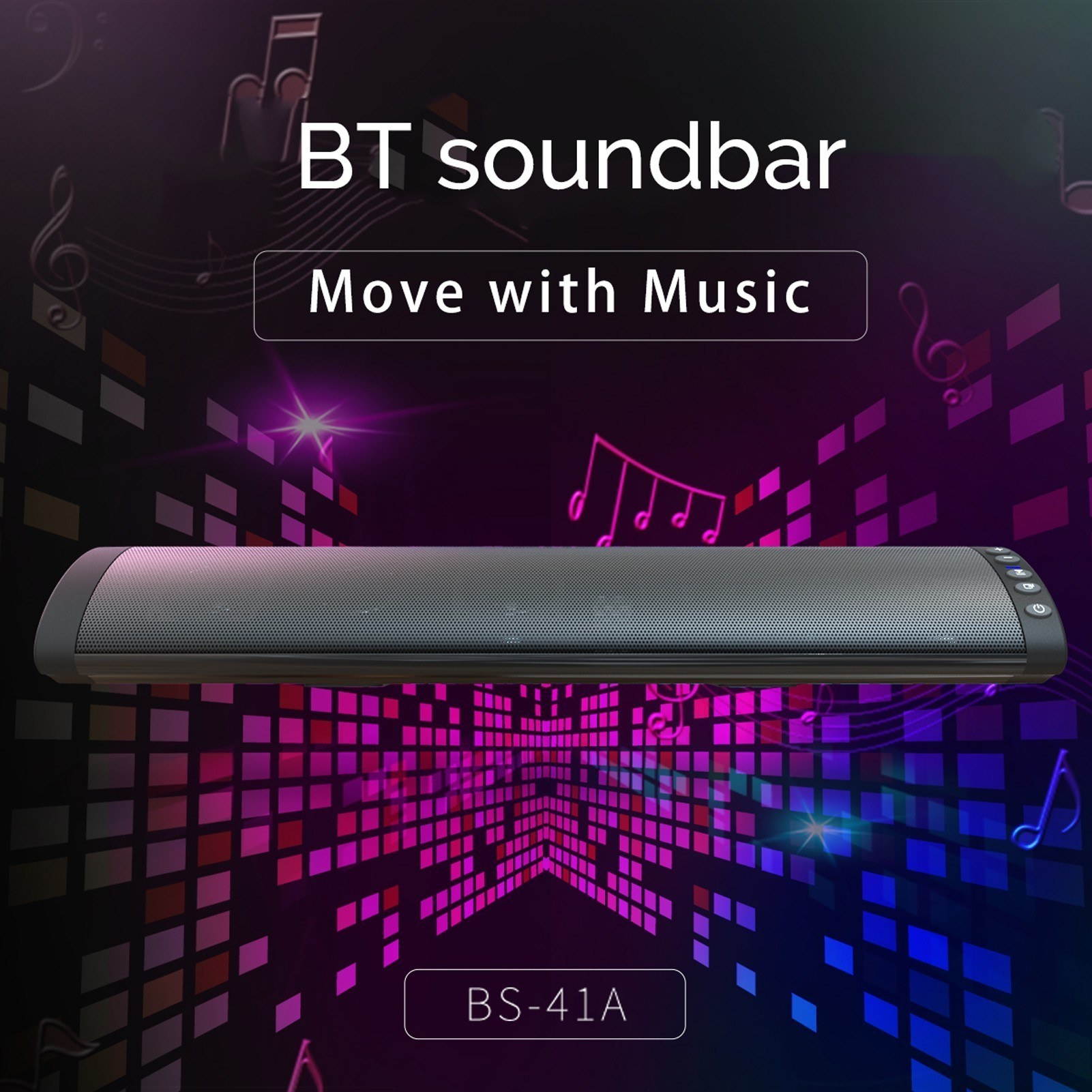 BS-41A Multifunction Sound Bar BT Speaker Home Theater Wall TV Surround Sound Sound-Stereo Wall-mounted Sound