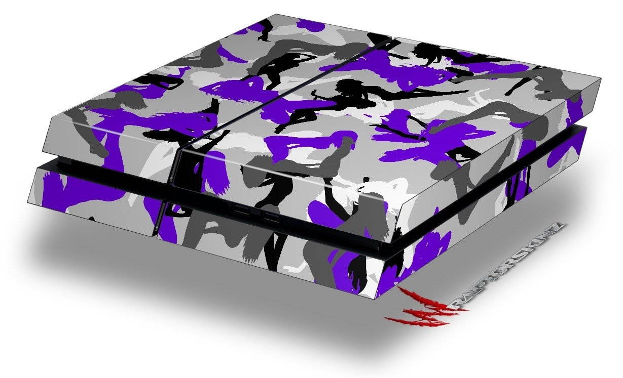 Sexy Girl Silhouette Camo Purple - Decal Style Skin fits original PS4 Gaming Console