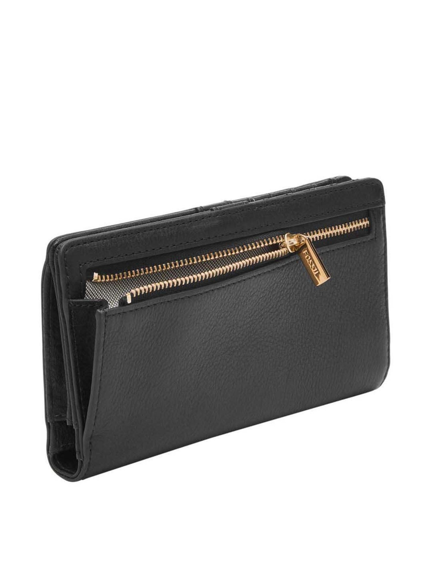 Fossil Liza Black Solid Bi-Fold Wallet for Women