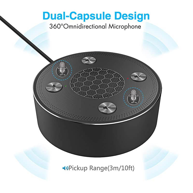 USB Microphone Speakers  ZM330 Speakerphone Omnidirectional Desktop Computer Conference Mic with 360 Voice Pickup Mute Function for Streaming VoIP CallsSkypeInterviewsChatting