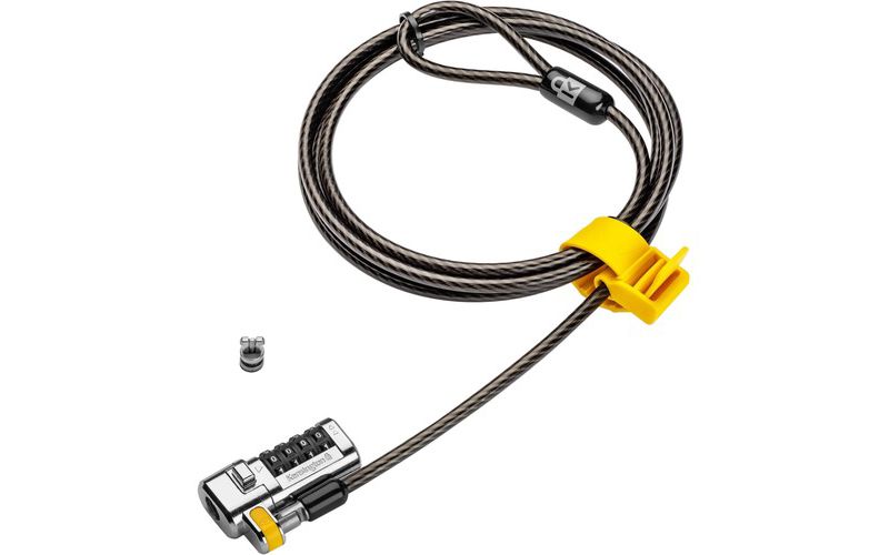 Kensington ClickSafe Combination Laptop Lock for Nano Security Slot (Master Coded Version) - Resettable - 4-digit - Plastic, Carbon Steel - 5.91 ft