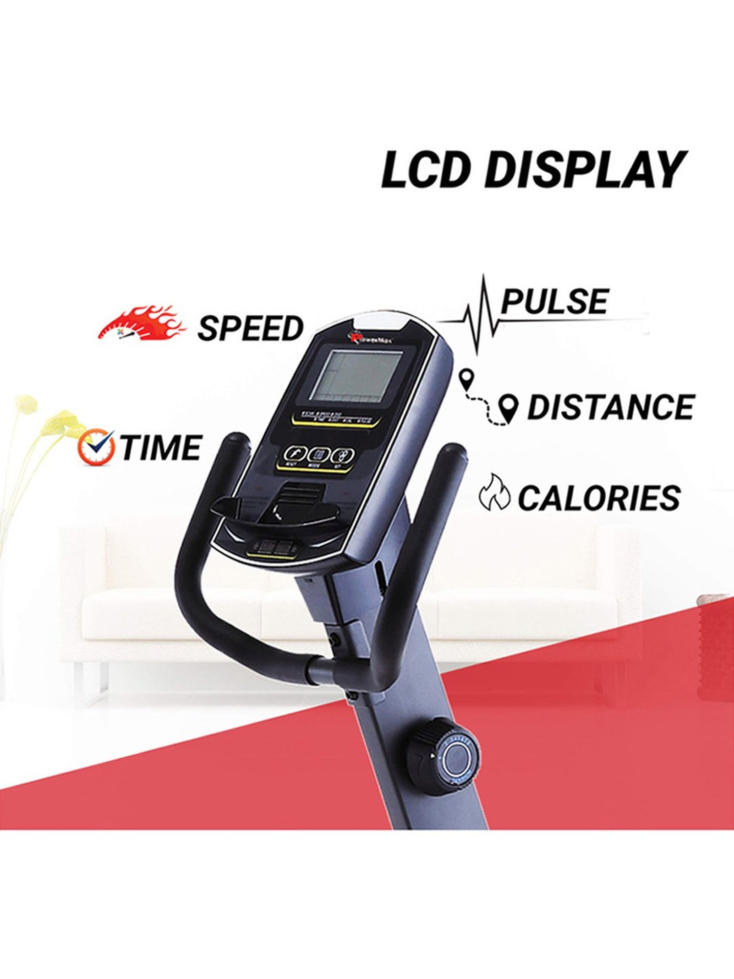 PowerMax Fitness BR-800 Recumbent Bike (Grey)