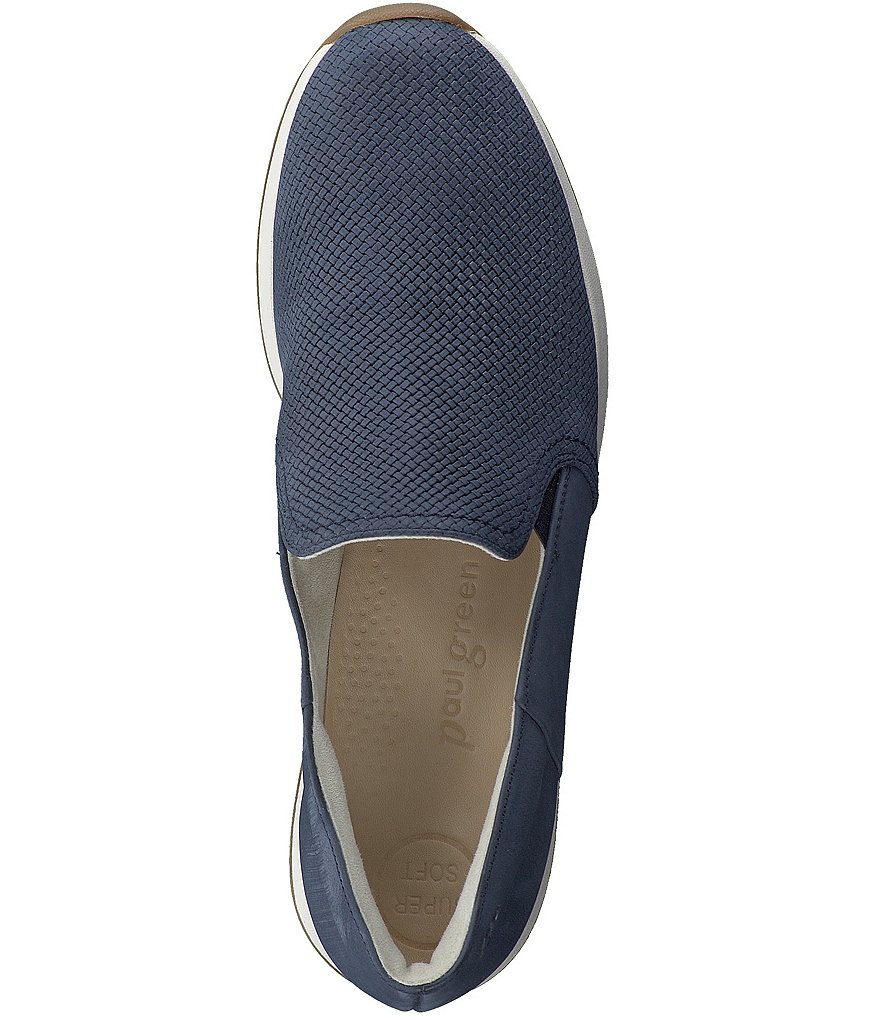 Paul Green Ivy Nubuck Leather Woven Embossed Slip-On Loafers