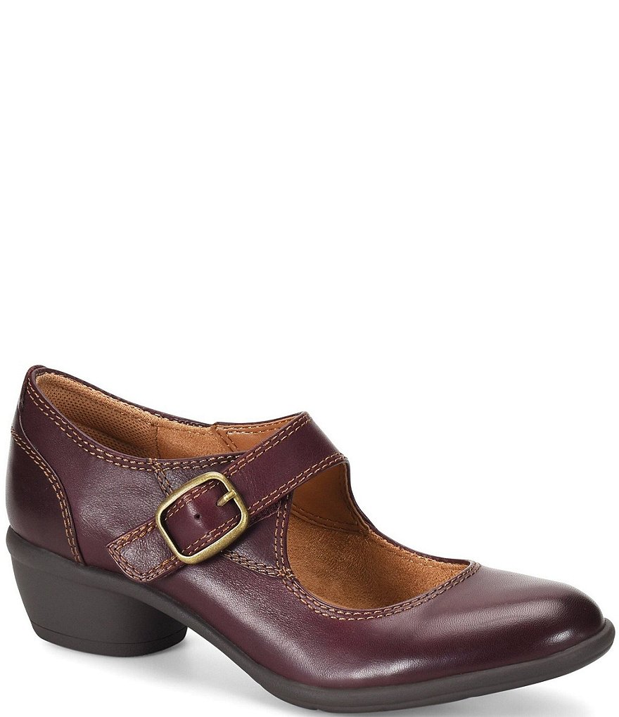 Comfortiva Quanita Leather Block Heel Mary Jane Pumps