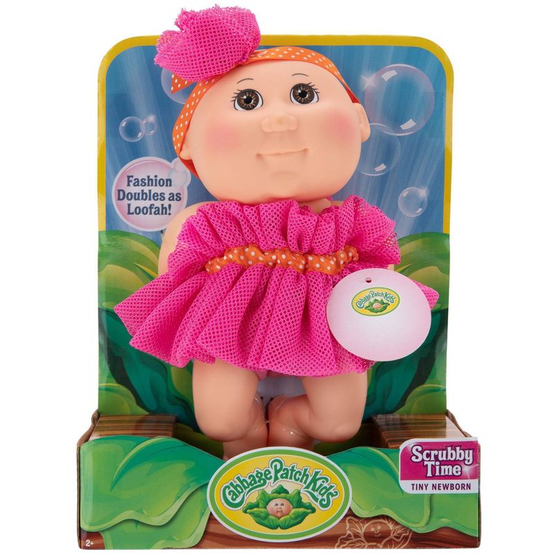 Cabbage Patch Kids 9" Basic Tiny Newborn Scrubby Time - Pink Fashion Blue Eyes