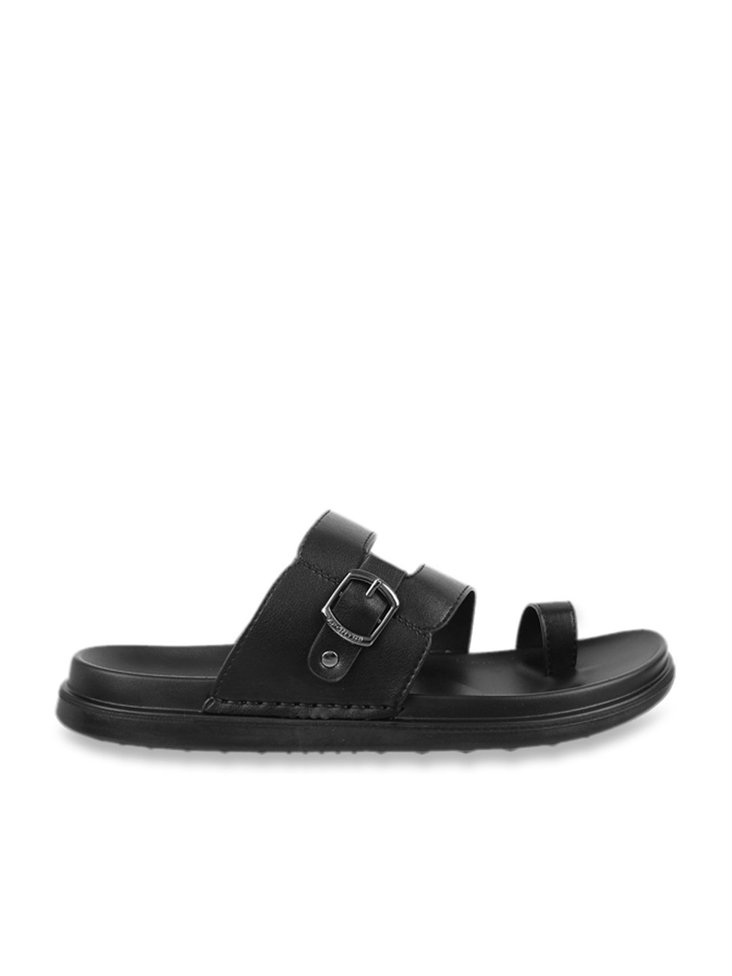 J. Fontini by Mochi Men's Black Toe Ring Sandals