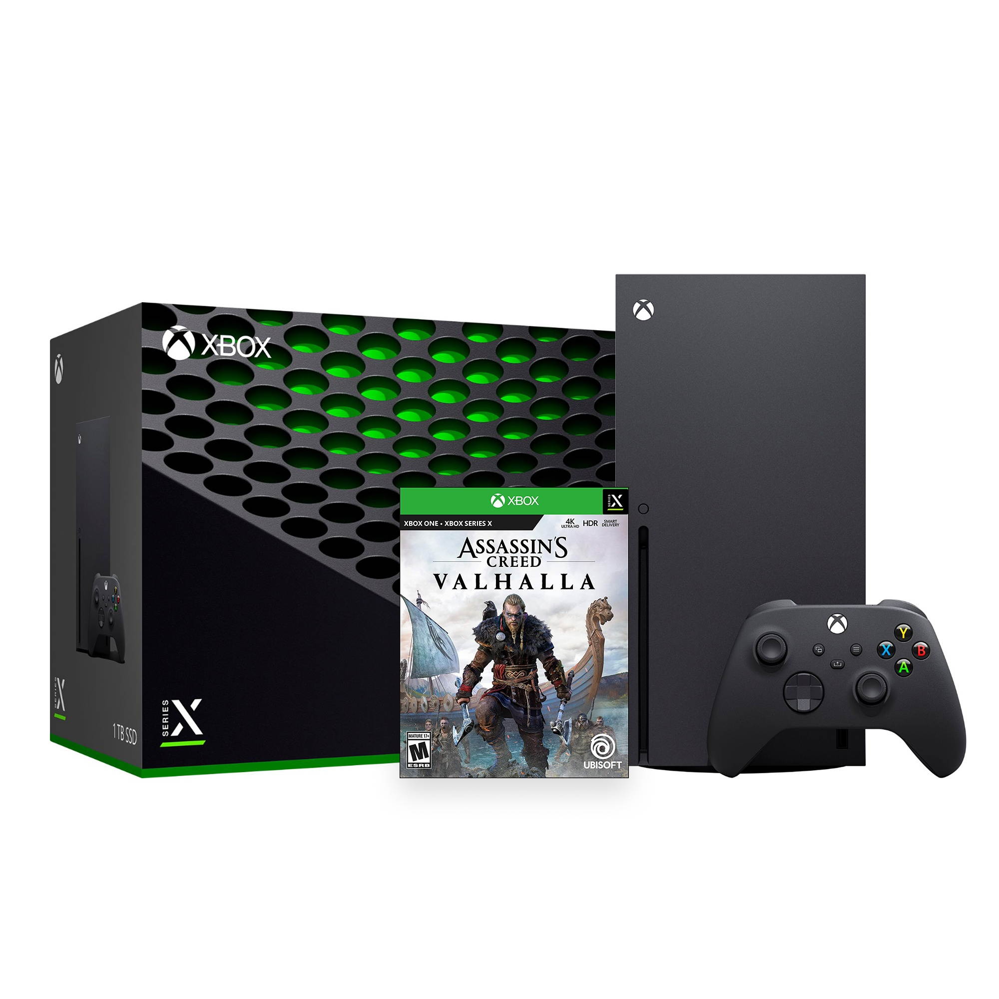 2020 Newest X Gaming Console Bundle - 1TB SSD Black Xbox Console and Wireless Controller with Assassin's Creed Valhalla