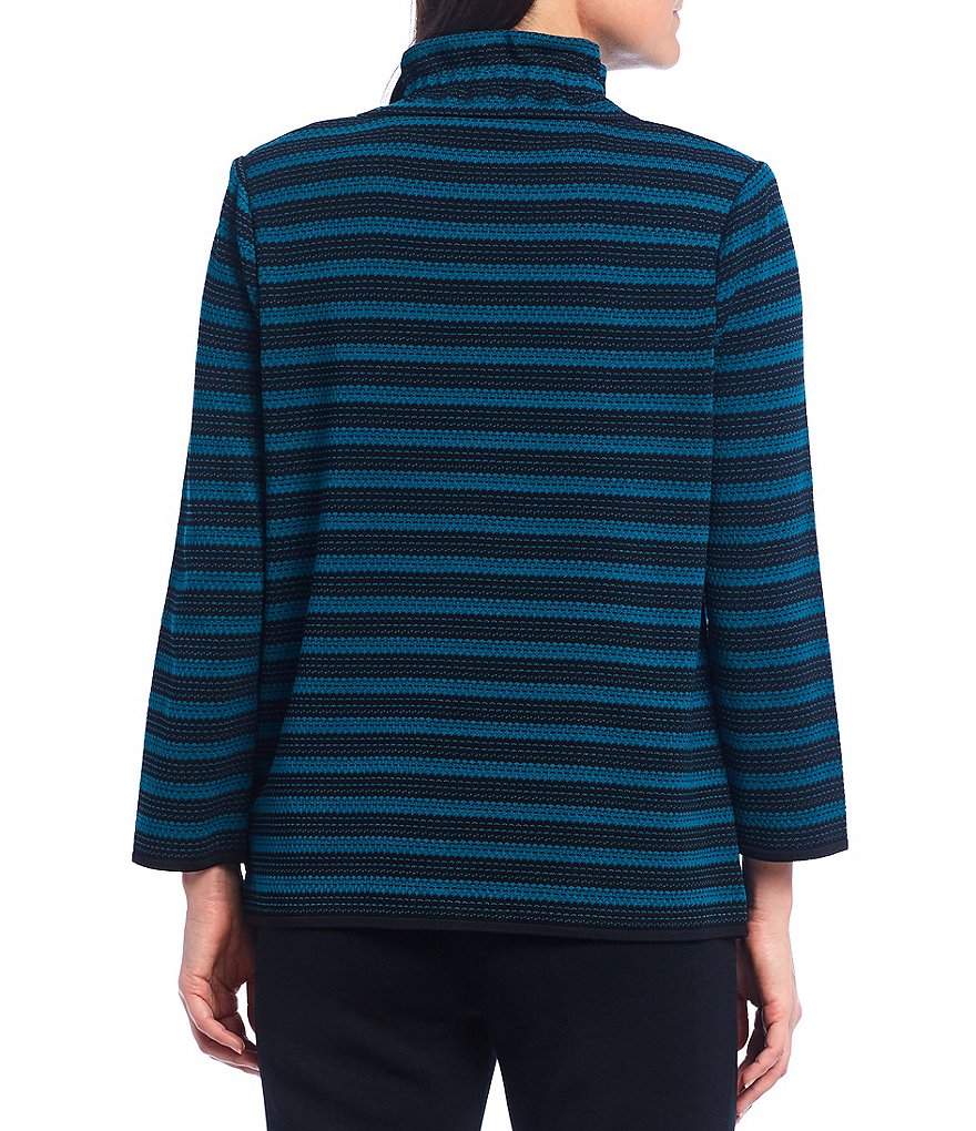 Ming Wang Flocked Soutache Ruffle Collar Jacket