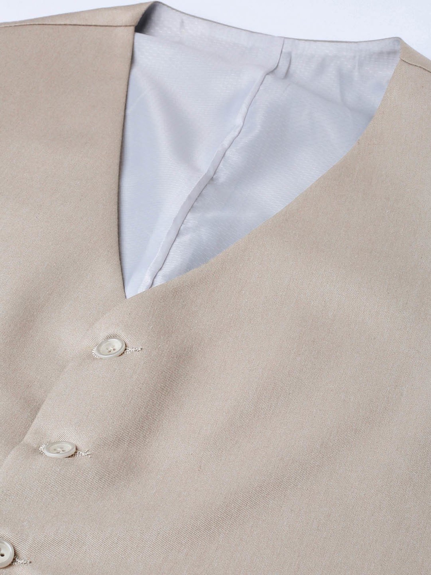 ManQ Beige Sleeveless Waistcoat