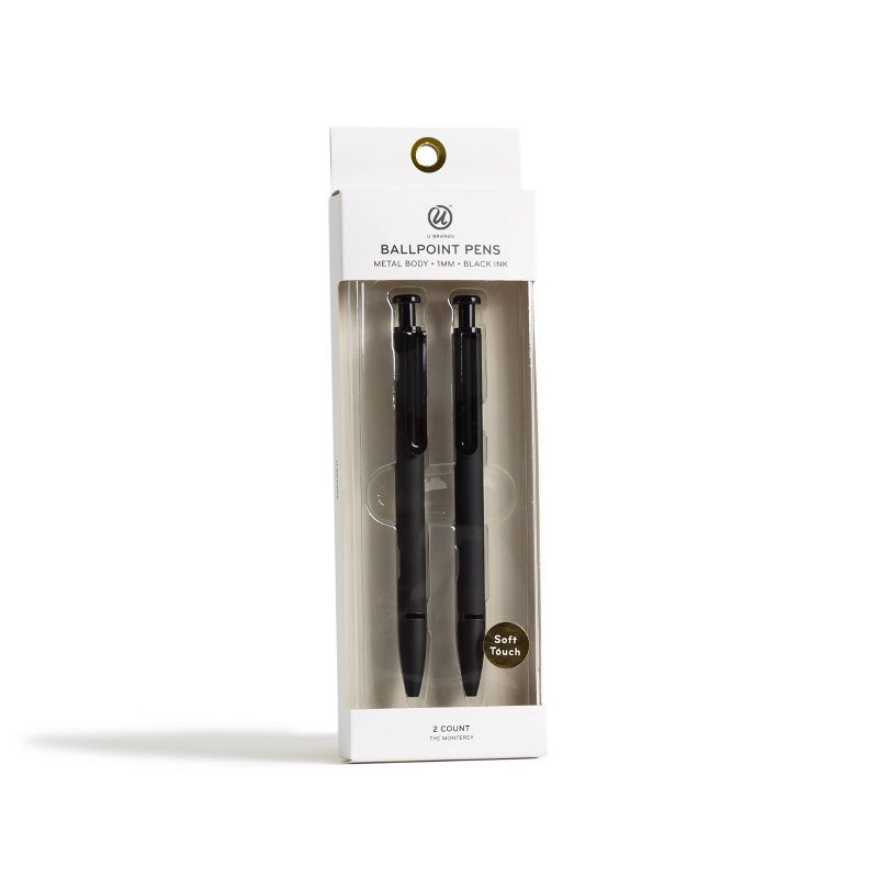 U Brands 2pk Ballpoint Pens - Black