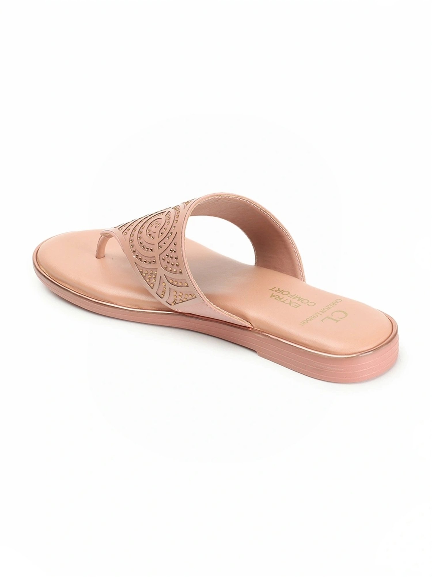 Carlton London Women's Pink Thong Sandals