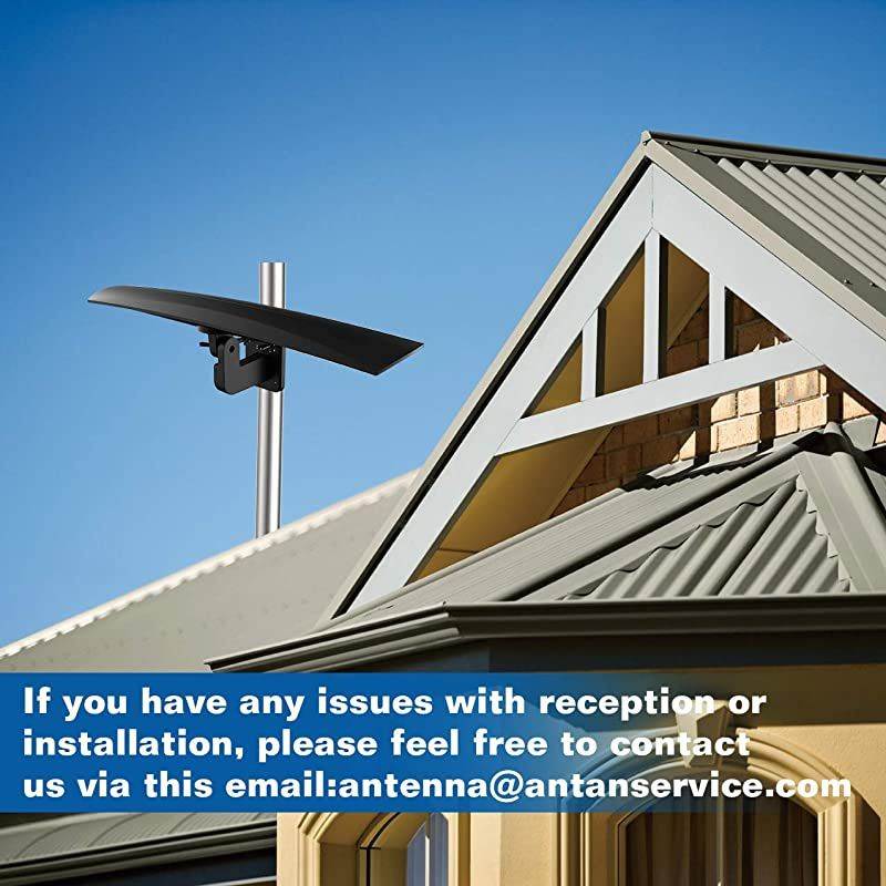 Outdoor Antenna with for Attic Roof Outdoor RV Use with 33FT RG6 Coax Cable 7085 Miles Range Support 8K 4K 1080P UHF VHF Freeview HDTV Channels