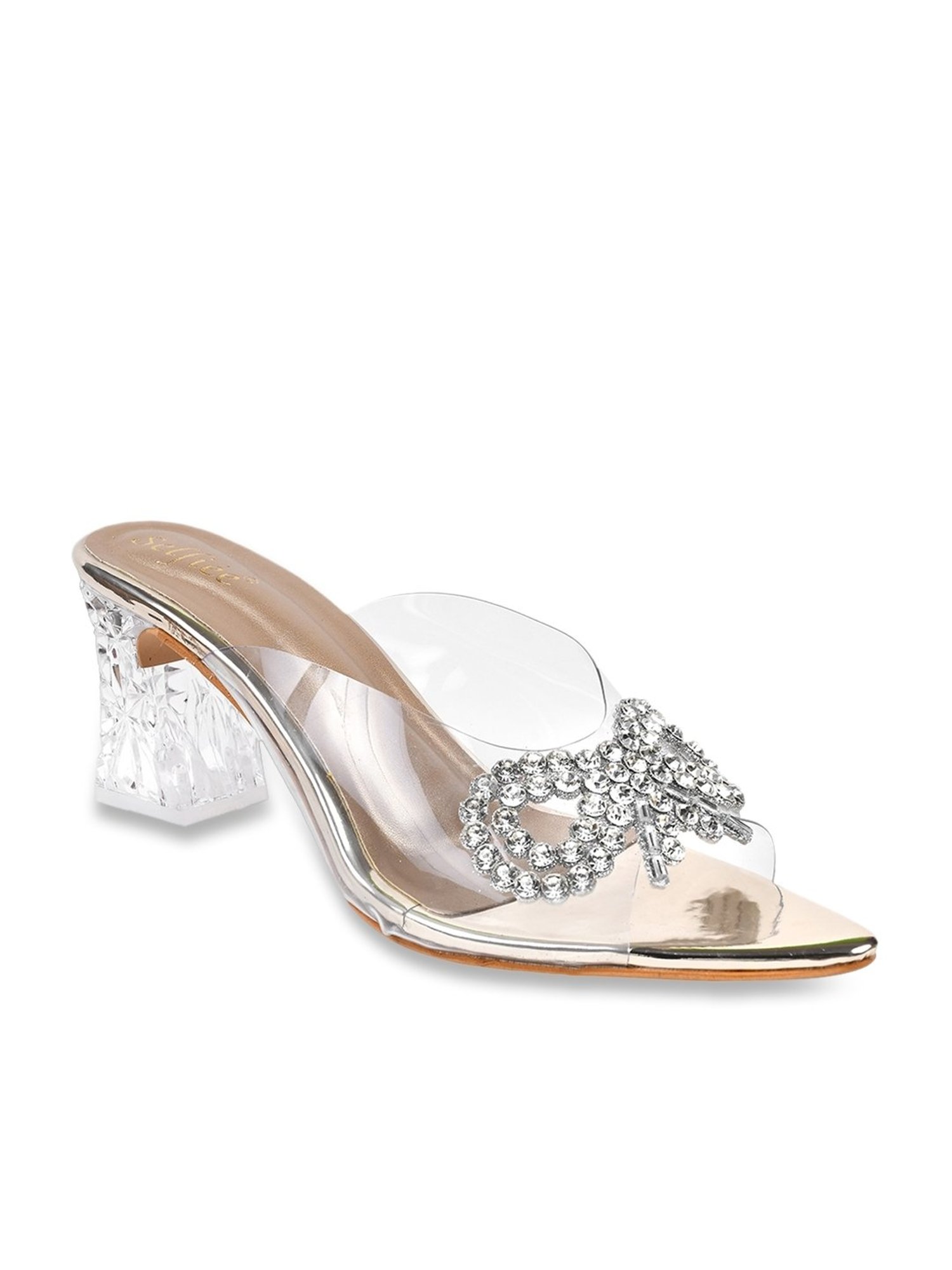 The White Pole Women's Golden Casual Sandals