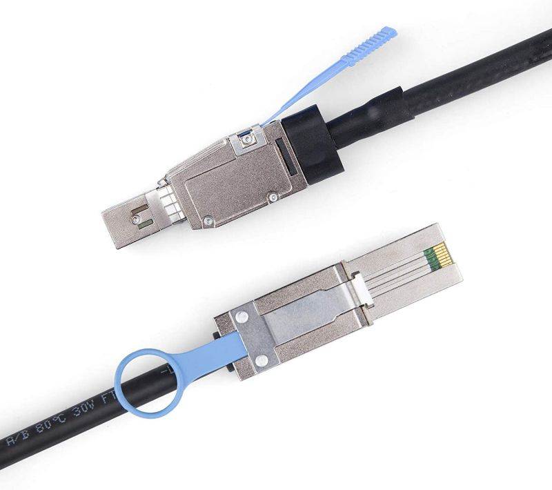 External 6Gbps Mini SAS HD SFF-8644 to Mini SAS SFF-8088 Hybrid Cable, 30AWG SCSI Cable 1 meter