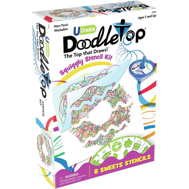UCreate Doodletop Squiggly Stencil Kit-Sweets