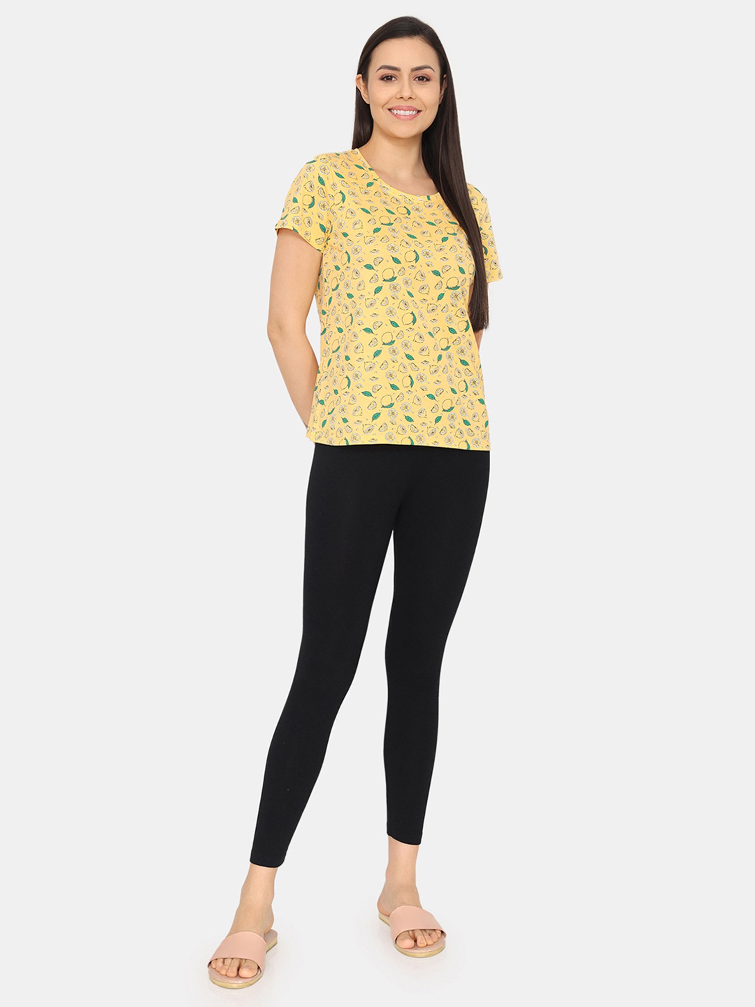 Rosaline by Zivame Green & Yellow Printed T-Shirt - Pack of 2
