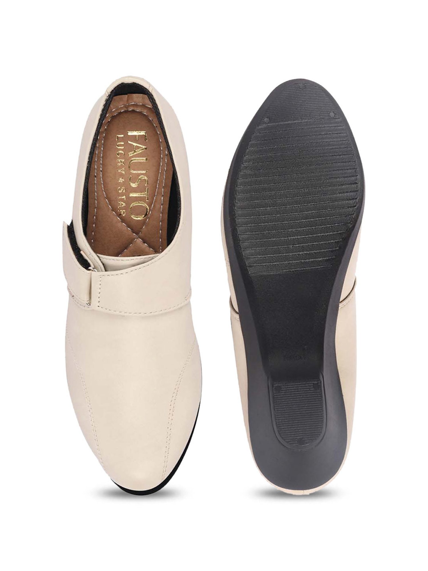 Fausto Women's Cream Wedge Loafers