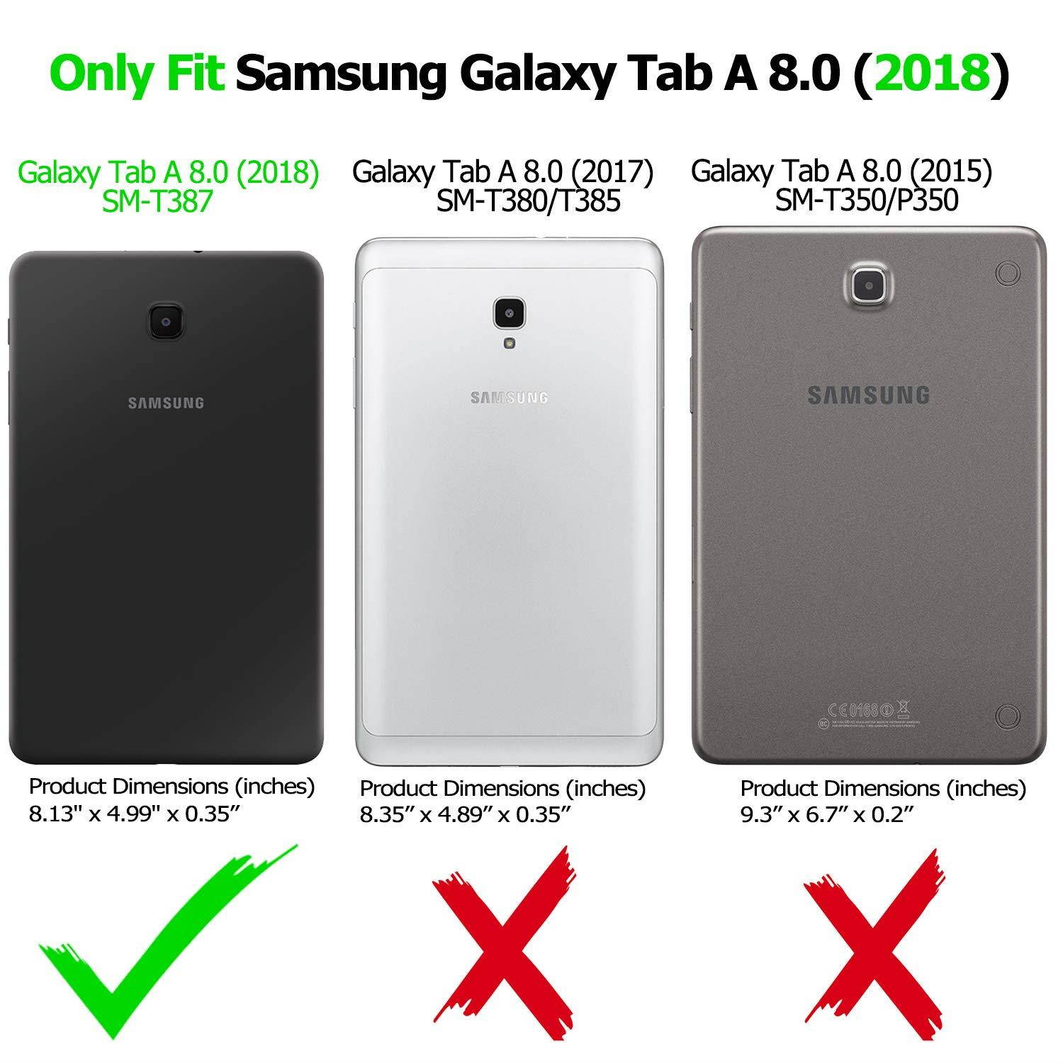 BMOUO Kids Case for Samsung Galaxy Tab A 8.0 2018 SM-T387, Shockproof Light Weight Protective Handle Stand Kids Case for Galaxy Tab A 8.0 Inch 2018 Release SM-T387 - Blue