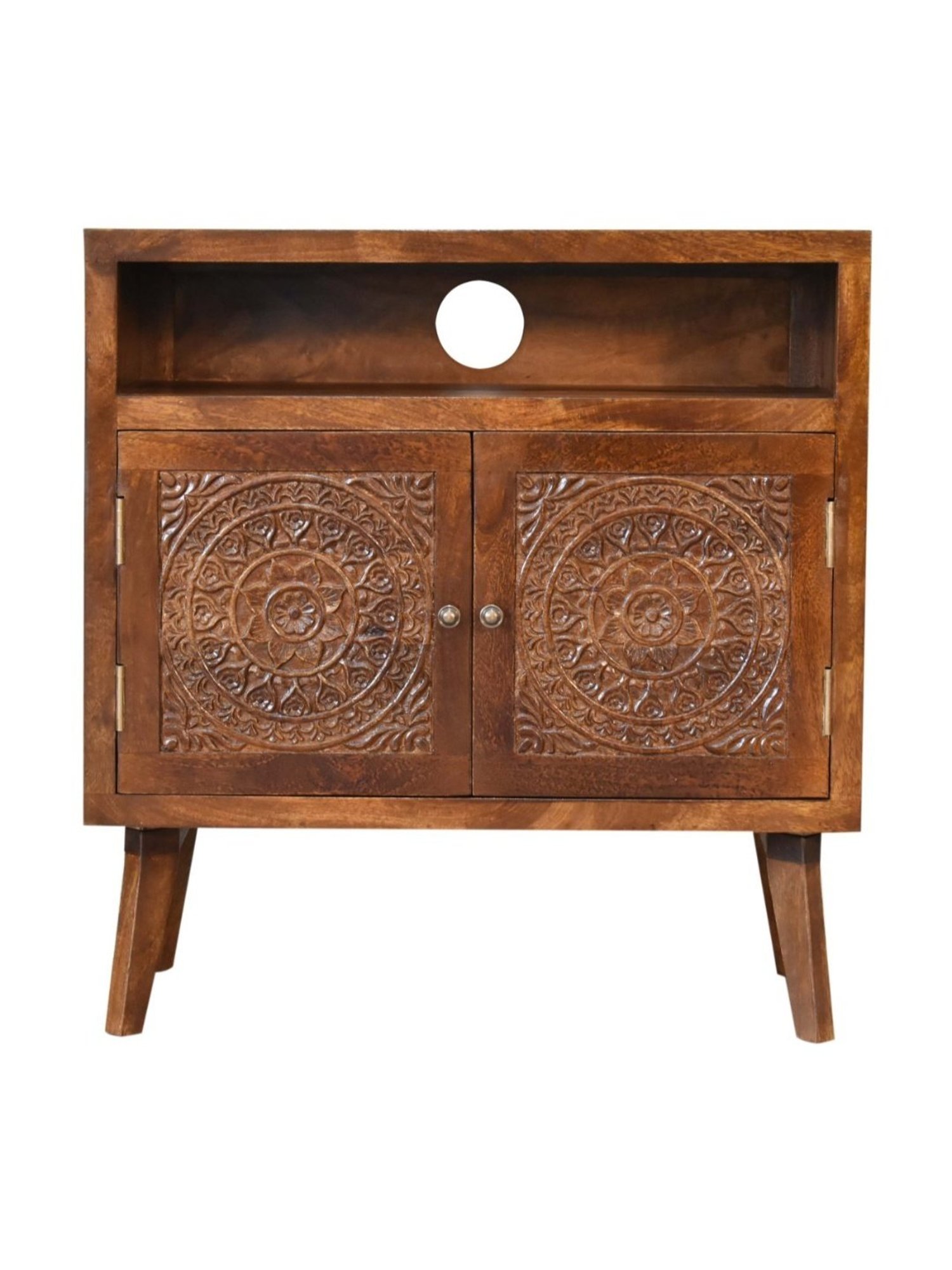 Artisan Furniture Tova Open Shelf Brown Wood Cabinet