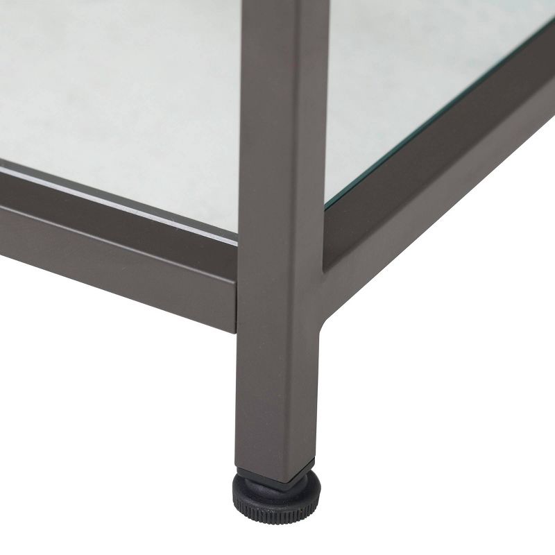 30" Camber Modern Square Coffee Table with Clear Glass Pewter - Studio Designs Home