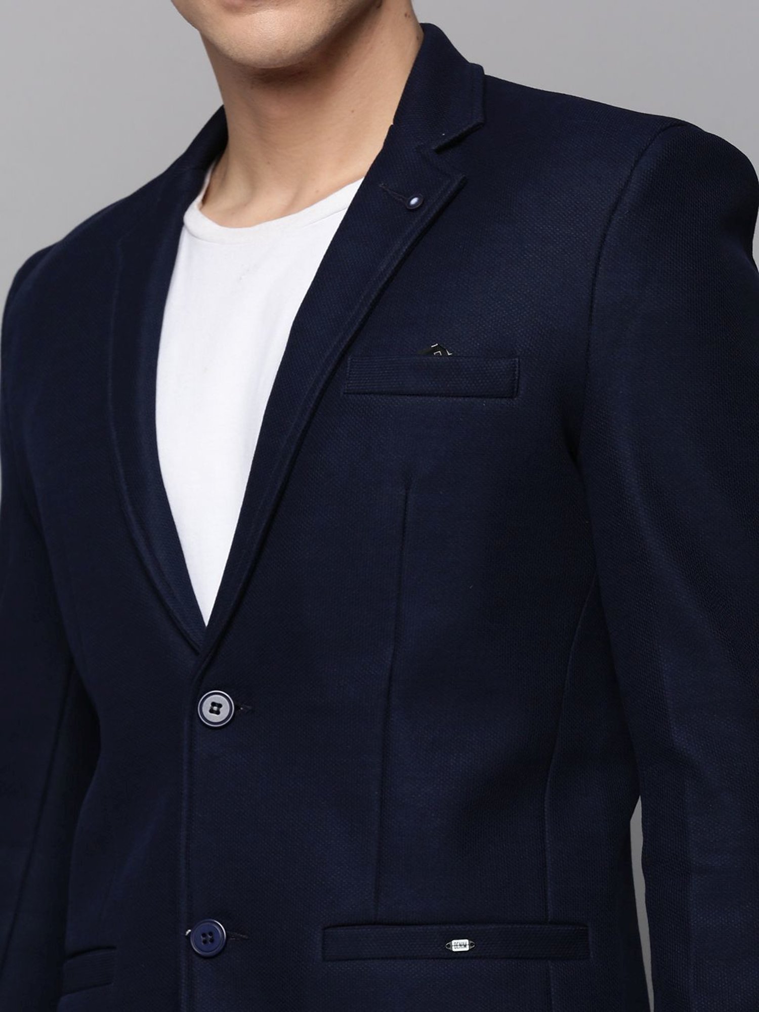 Louis Philippe Light Blue Regular Fit Blazer