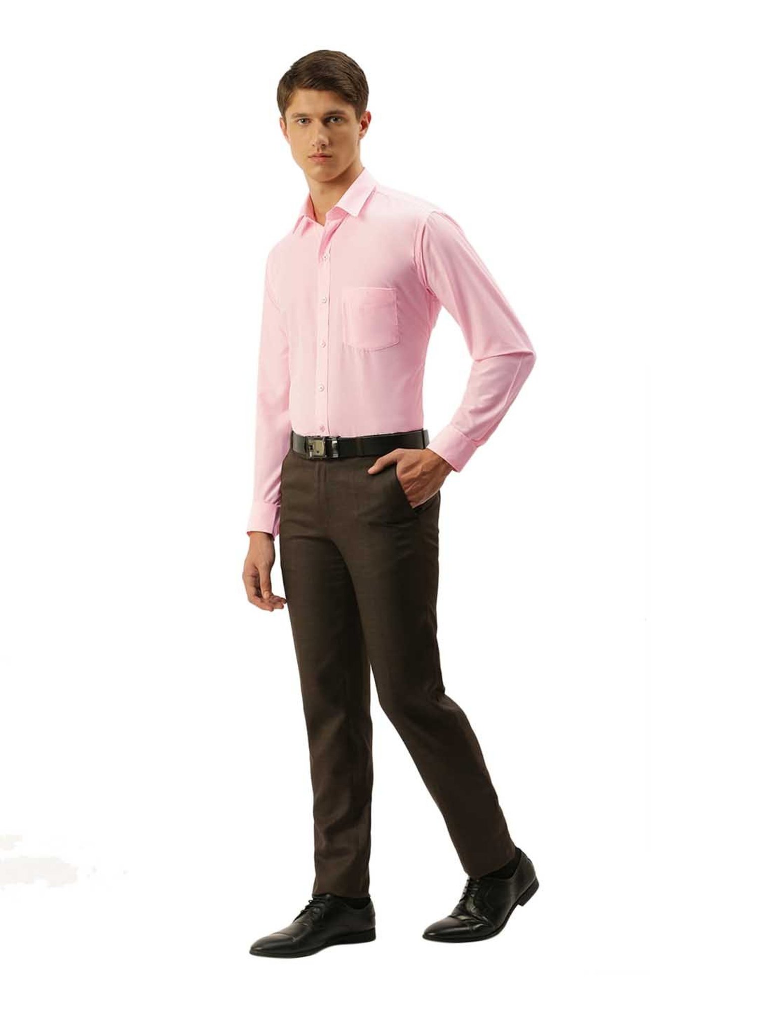 English Navy Light Pink Full Sleeves Shirt