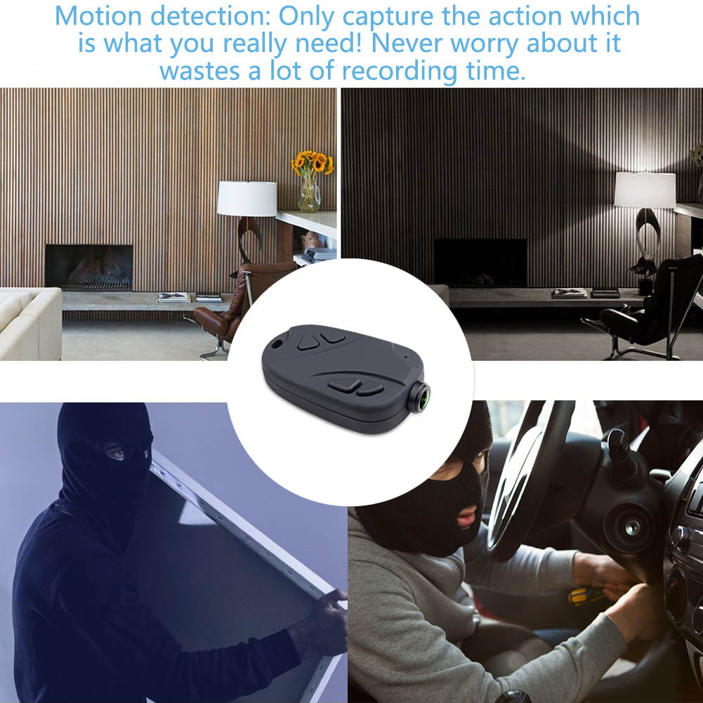 Mate 808 1080P Keychain Spy Hidden Security Camera 120 Wide Angel RC Cam Motion Detection FPV HT for Home and Office