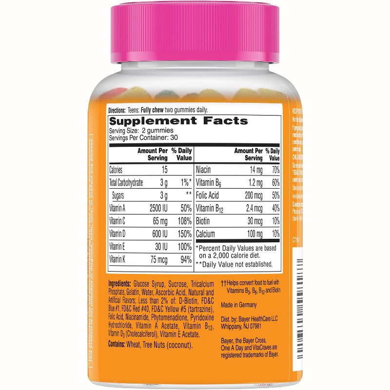 One A Day Teen Multivitamin Gummies for Her - 60ct