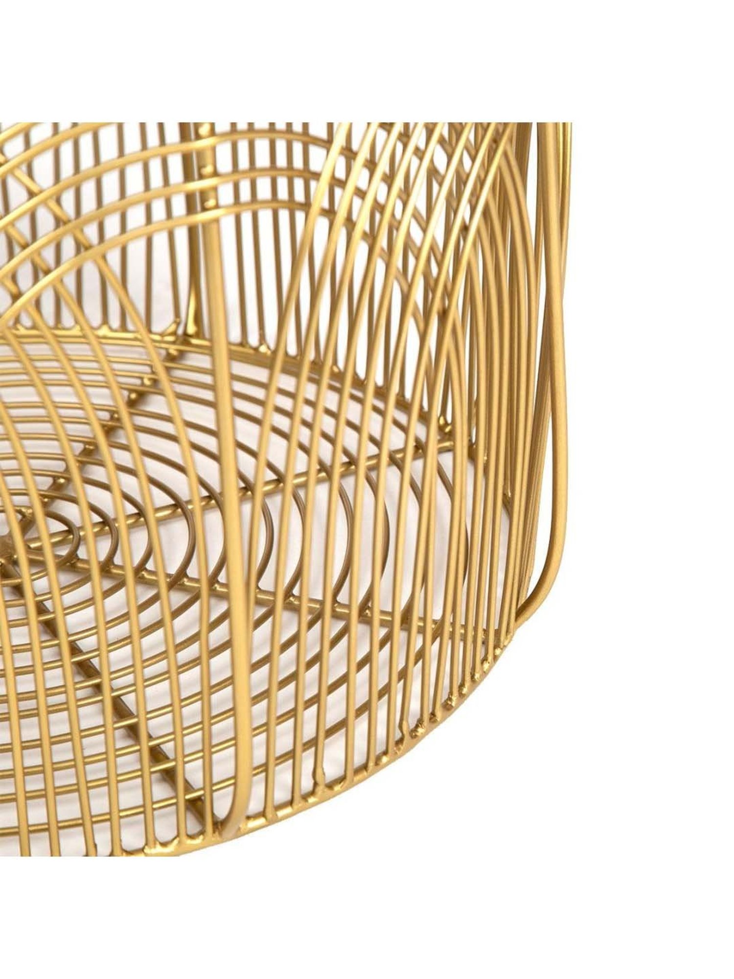 Home4U 'LAYINA' Golden Mild Steel 25 cm Basket - Set of 1