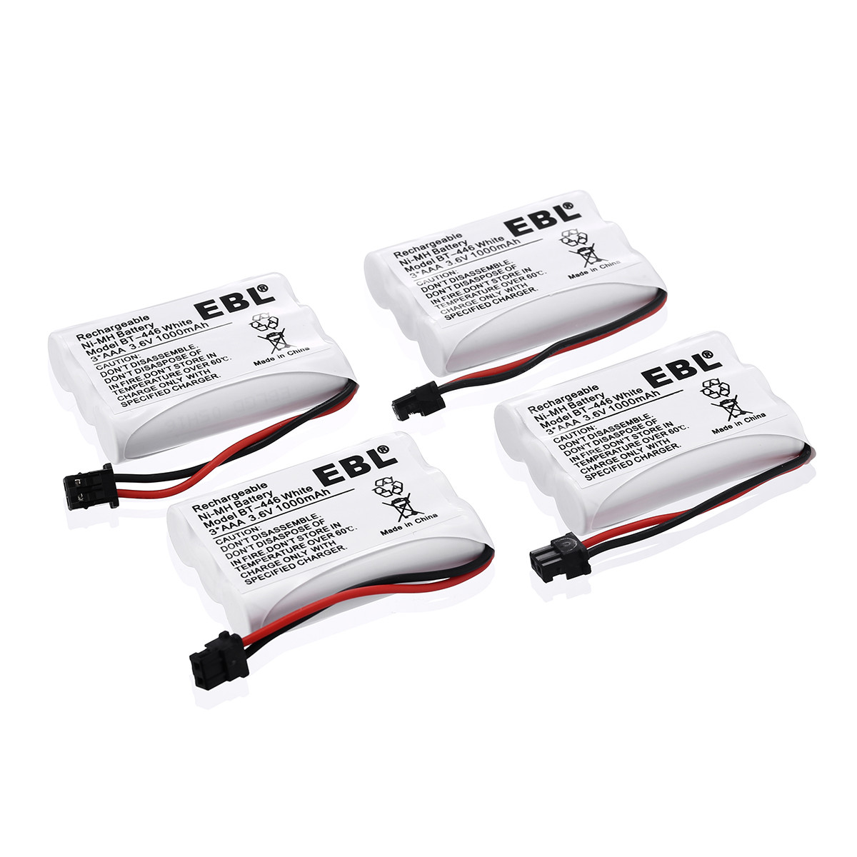 EBL 3 Pack 1000mAh 3.6V Ni-MH Battery for Uniden BT-446 BT446, BP-446 BP446, BT-1005 BT1005, TRU8885, TRU8885-2 Cordless Phone Batteries