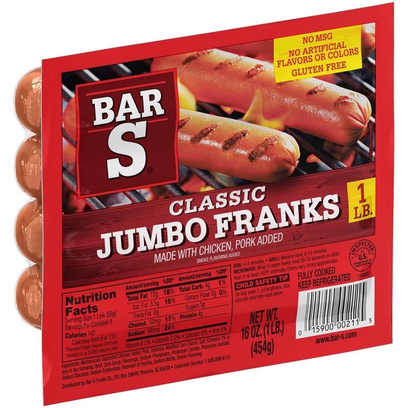 Bar-S Jumbo Franks - 16oz
