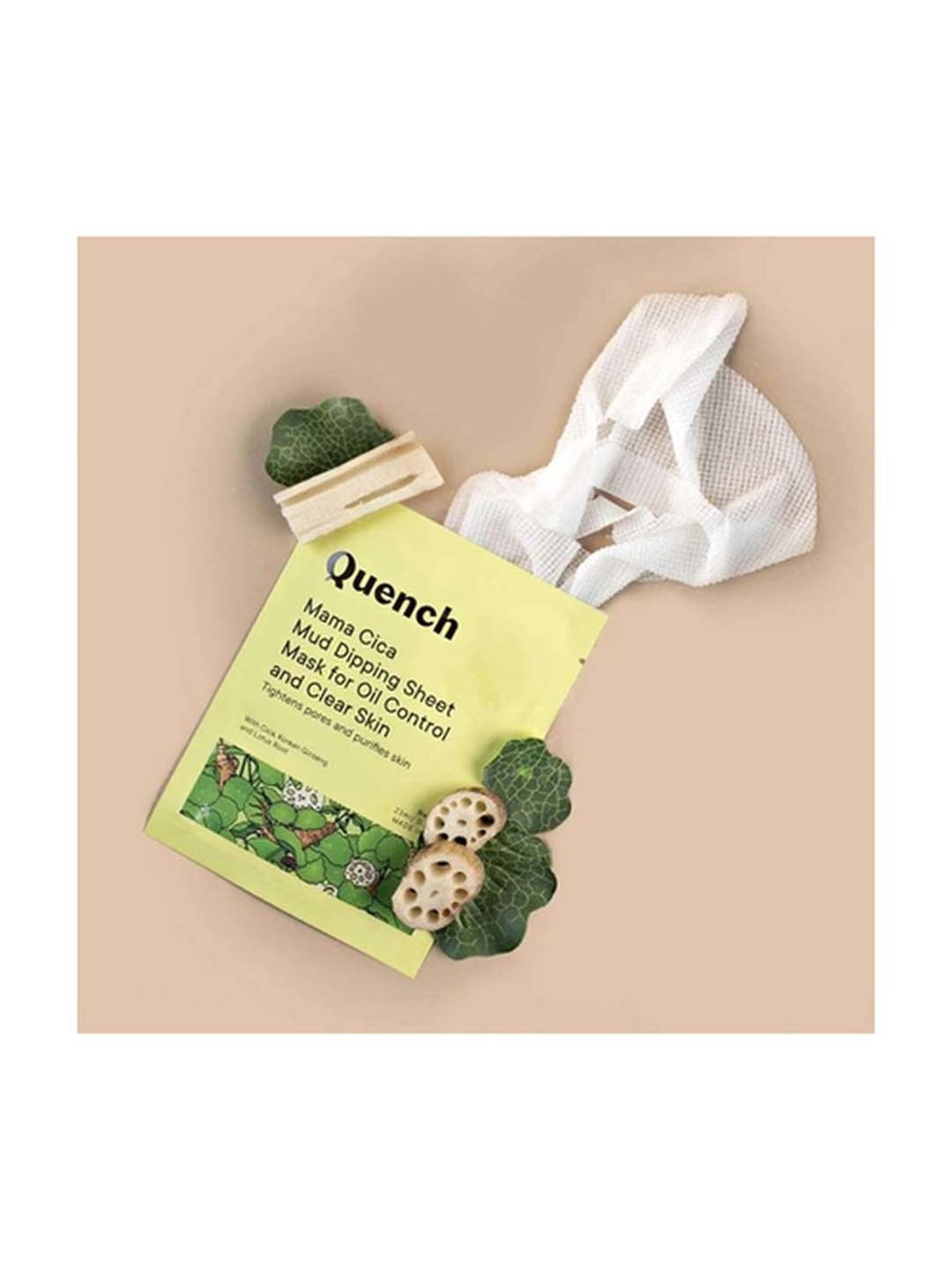 Quench Botanics Mama Cica Mud Dipping Sheet Mask for Oil Control & Clear Skin - 23 ml