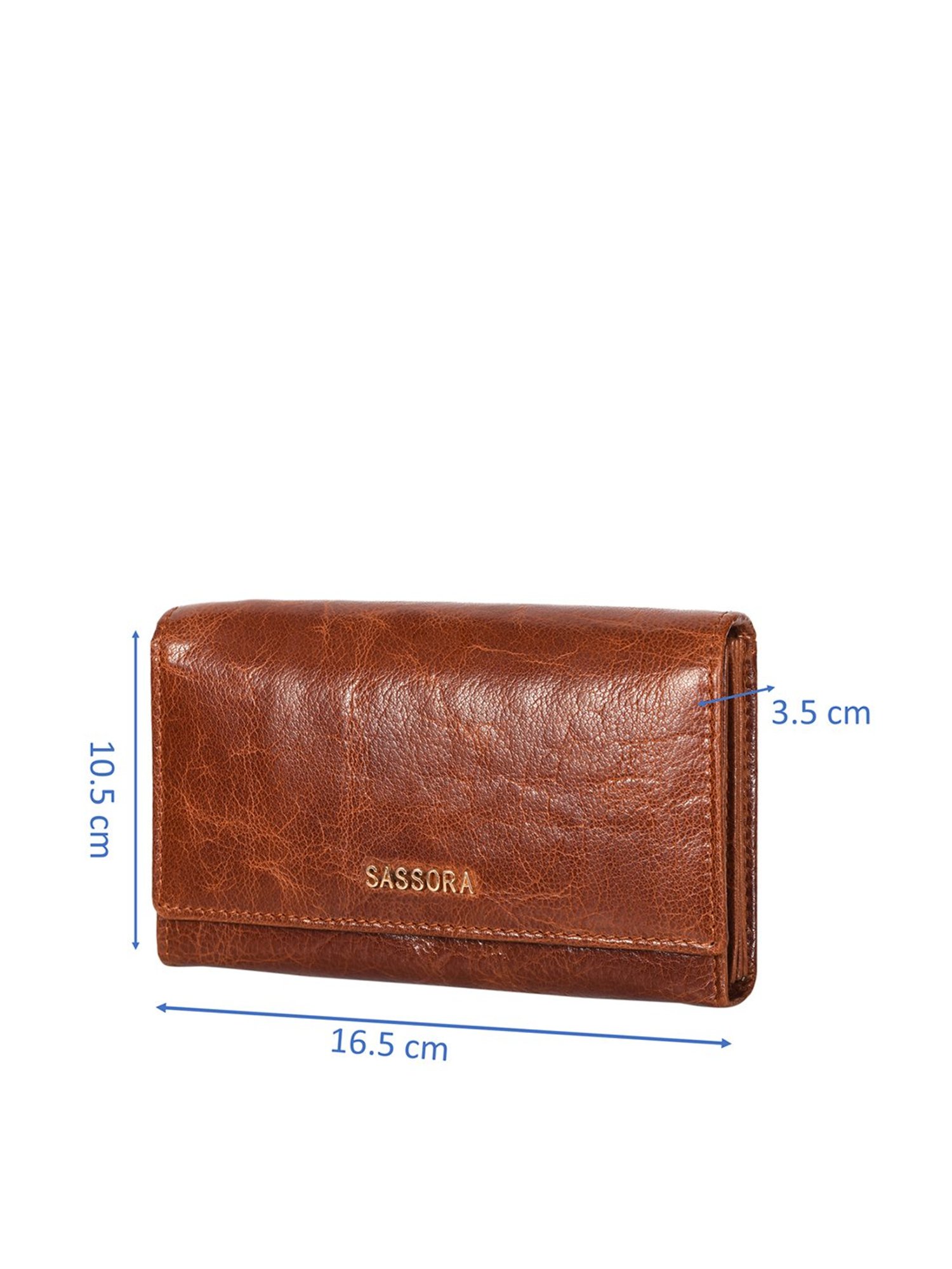 SASSORA Brown Textured Rfid Wallet for Women