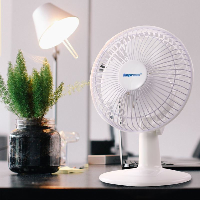 Impress 6-inch Dual Purpose Fan in White